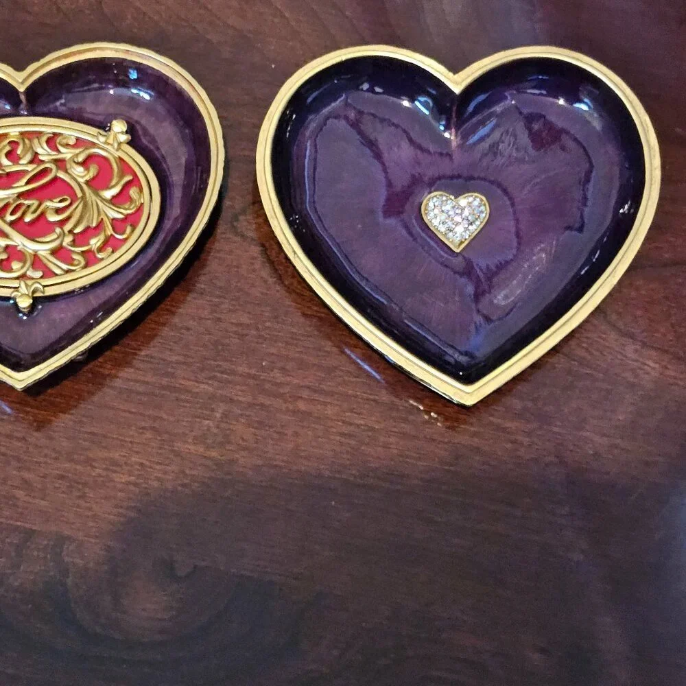 RARE JAY STRONGWATER HEART BUTTERFLY ENAMEL CRYSTAL JEWELRY VANITY TRINKET BOX